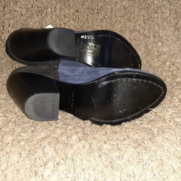 RAG & BONE-Margot-Black & Navy Suede Ankle Boots Block Heel Booties-SZ 35-NWOB - Picture 7 of 7